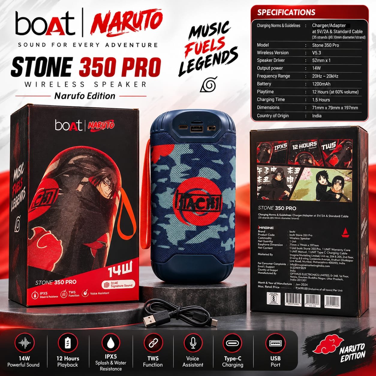 BoAt Stone 350 Pro Wireless Bluetooth Speaker